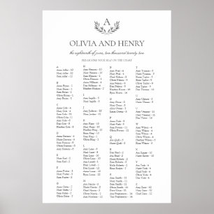 Olivia Elegantes Alphabetisches Hochzeitsszenario Poster