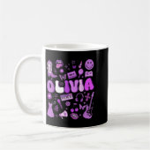 Olivia First Name I Love Olivia Groovy 80's Girls Kaffeetasse (Links)