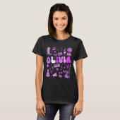 Olivia First Name I Love Olivia Groovy 80's Girls  T-Shirt (Vorne ganz)