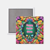 OLIVIA ~ Frohe Ostern ~ Blumengruß ~ Magnet (Vorderseite/Rückseite)