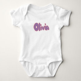 Olivia in Blasenbuchstaben Baby Strampler