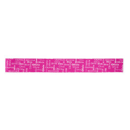 OLIVIA Individuelle Name auf Neon Pink Satinband