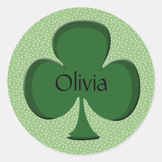 Olivia Irish Kleeblatt Name Stickers (Vorderseite)