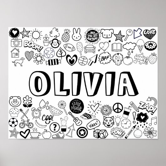 "OLIVIA" - Kontur-Design Poster (Vorne)