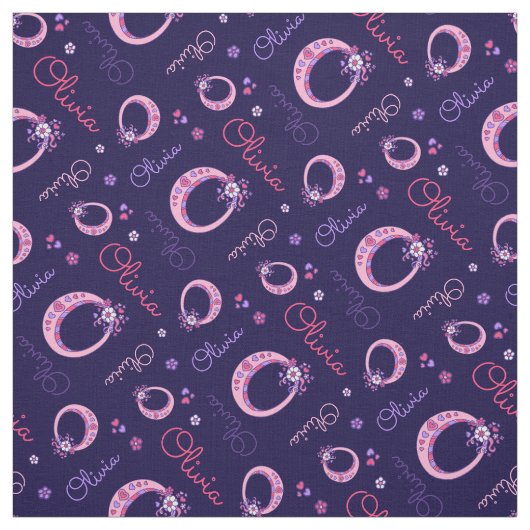 Olivia Letter O Monogramm Blume Stoff (Muster)