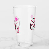 Olivia-Logo mit Rose, Glas (Links)