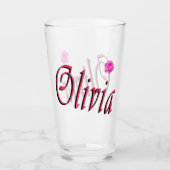 Olivia-Logo mit Rose, Glas (Vorderseite)