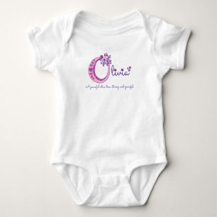 Olivia Mädchenname im Sinne von O-Monogramm-Shirt Baby Strampler