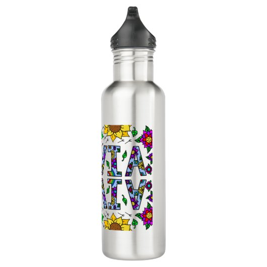 Olivia, Mädchenname Whimsical Art Aluminium Water Edelstahlflasche (Rechts)