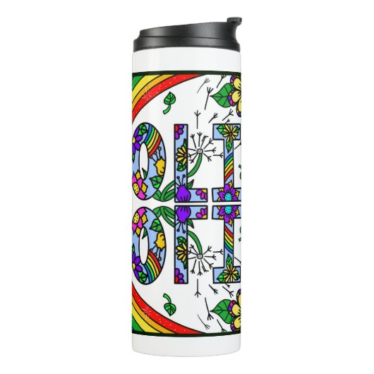 Olivia, Mädchenname Whimsikale Kunst, isoliertes W Thermosbecher (Nach links gedreht)