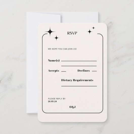 OLIVIA Modern Ivory Celestie UAWG Response Card (Vorderseite)