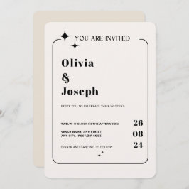 OLIVIA Modern Ivory Celestie Wedding Einladung