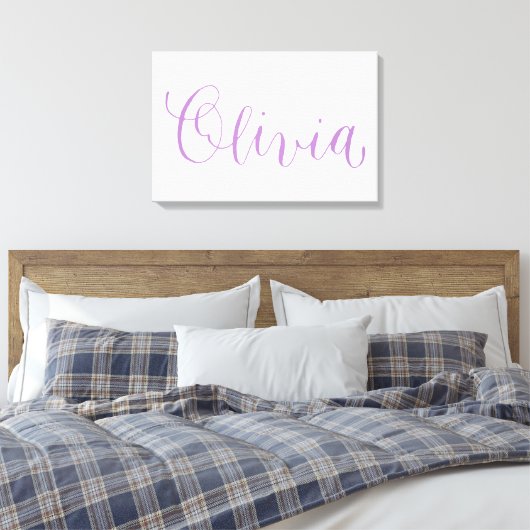 Olivia - Moderne Kalligrafie Name Design Leinwanddruck (Insitu (Schlafzimmer))
