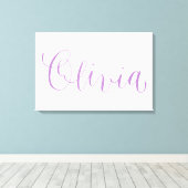 Olivia - Moderne Kalligrafie Name Design Leinwanddruck (Insitu (Holzboden))