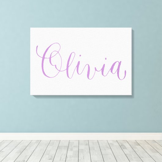 Olivia - Moderne Kalligrafie Name Design Leinwanddruck (Insitu (Holzboden))