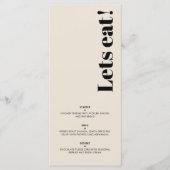 OLIVIA Moderner Almond Black Celestial Wedding Gue Menükarte (Vorderseite)