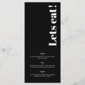 OLIVIA Modernes Elfenbeinschwarz Celestial Wedding Menükarte (Vorderseite)