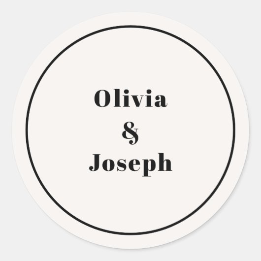 OLIVIA Modernes Ivory Classic Round Sticker (Vorderseite)