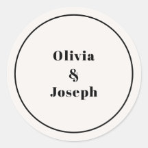 OLIVIA Modernes Ivory Classic Round Sticker