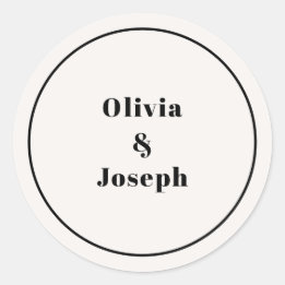 OLIVIA Modernes Ivory Classic Round Sticker