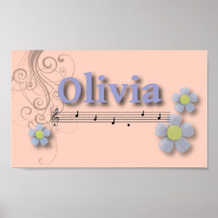 Olivia Musical Name Schlafzimmer Kinderzimmer Poster