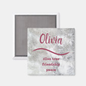 {Olivia} Name bedeutet Magnet (Vorderseite/Rückseite)