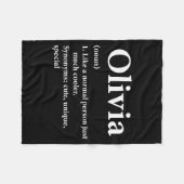 Olivia Name Definition Funny D Fleecedecke (Vorderseite (Horizontal))