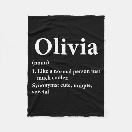 Olivia Name Definition Funny D Fleecedecke (Vorderseite)