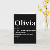 Olivia Name Definition Funny D Karte (Gelbe Blume)