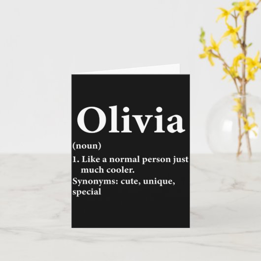 Olivia Name Definition Funny D Karte (Gelbe Blume)