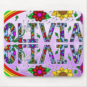 Olivia, Name eines Mädchen im digitalen Folk Art S Mousepad