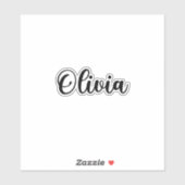 Olivia Name - Handgeschriebene Kalligrafie Aufkleber (Blatt)