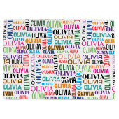 OLIVIA Name in Regenbogenfarben auf Weiß Große Geschenktüte (Vorderseite)