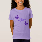 Olivia, Name, Logo mit Lila Stiefmütterchen, T-Shirt (Vorderseite)