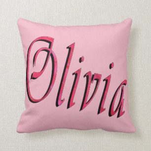 Olivia, Name, Logo, rosa Wurfs-Kissen Kissen