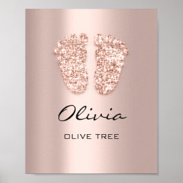 Olivia Name Meaning New Baby Feet Rose Gift Poster