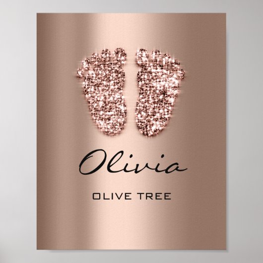 Olivia Name Meaning New Baby Feet Rose Gold Poster (Vorne)
