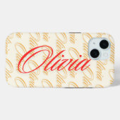 Olivia Name Pattern Design Case-Mate iPhone Hülle (Rückseite (Horizontal))