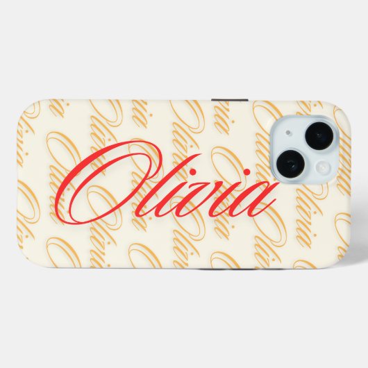 Olivia Name Pattern Design Case-Mate iPhone Hülle (Rückseite (Horizontal))
