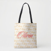 Olivia Name Pattern Design Tasche (Vorderseite)