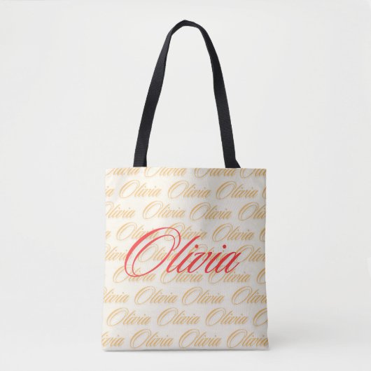 Olivia Name Pattern Design Tasche (Vorderseite)