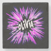 Olivia Name Star Steinuntersetzer (Vorderseite)