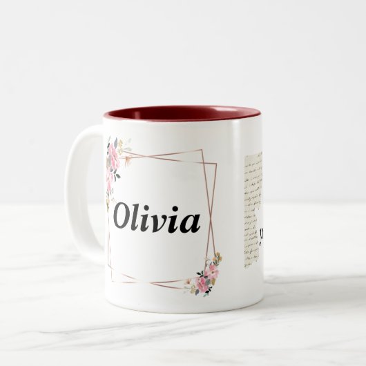 Olivia name Tassen - Custom Coffee Cup with An (Vorderseite Links)