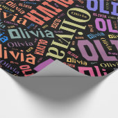 Olivia Name Text Design - Hintergrund ändern Geschenkpapier (Ecke)