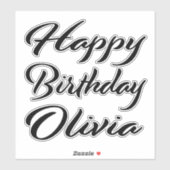 Olivia Name Vorname black Sticker Geburtstag (Blatt)