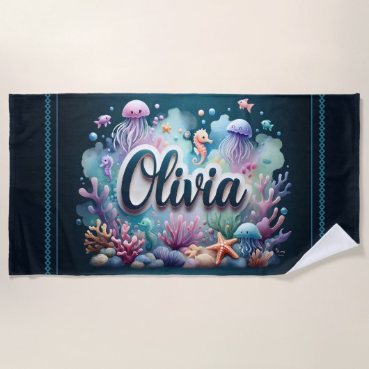 Olivia Ocean Adventure Beach Handtuch (Vorderseite)