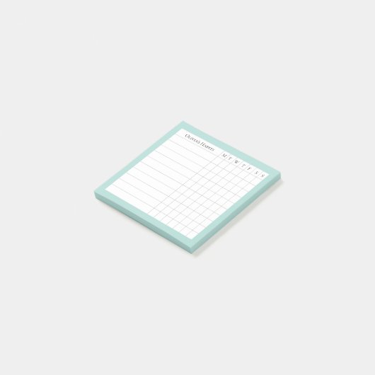 Olivia Personalisiert Habit Tracker in der Wellnes Post-it Klebezettel (angewinkelt)