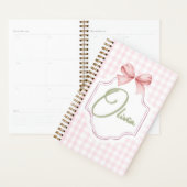 Olivia Personalisiert Pink Bow & Gingham Print Planer (Anzeige)