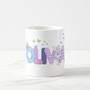 OLIVIA/personalisierte Namensillustration Kaffeetasse