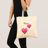Olivia Personalisierte Tasche mit Herzen Emoji (Vorderseite (Produkt))